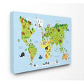 World Map Cartoon Canvas Art, 16 inch H x 20 inch W x 1.5 inch D D65637