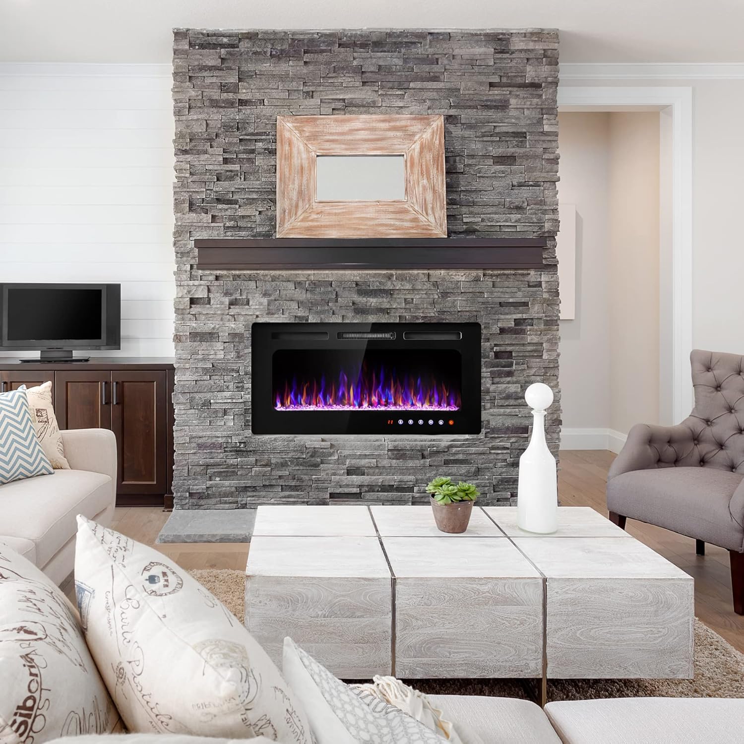 36 Inch Electric Fireplace Insert with Remote Control K3266