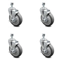 5 inch Thermoplastic Rubber Swivel Threaded Stem Caster Set with Brake V68778