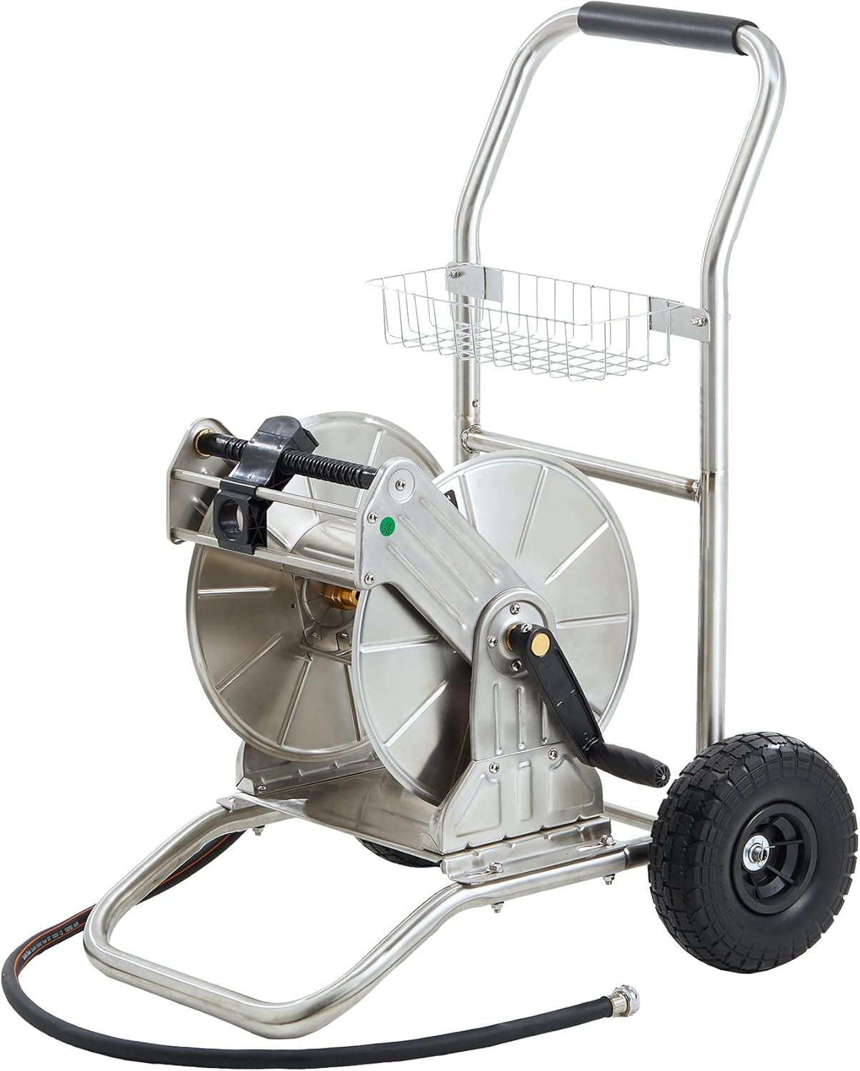 Stainless Steel Hose Reel Cart with Crank, 150-Feet 5/8 Hose Capacity R992892