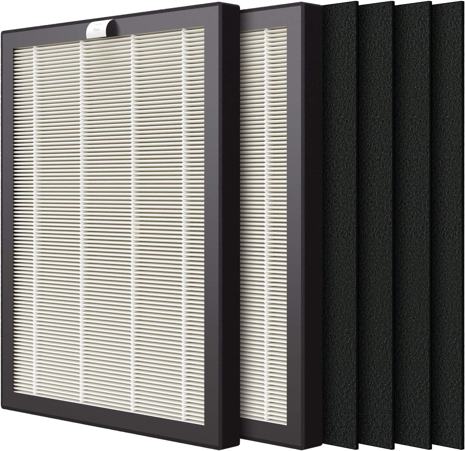 2 Pack HEPA Replacement Filter with 4 Carbon Pre Filters E707512