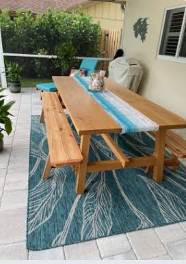 Walnut Stain Backless Bench T25031