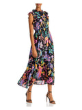 Floral Flutter Sleeve Midi Dress Y3825