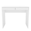 White 2 Drawer Writing Desk with Built-in Storage D296812