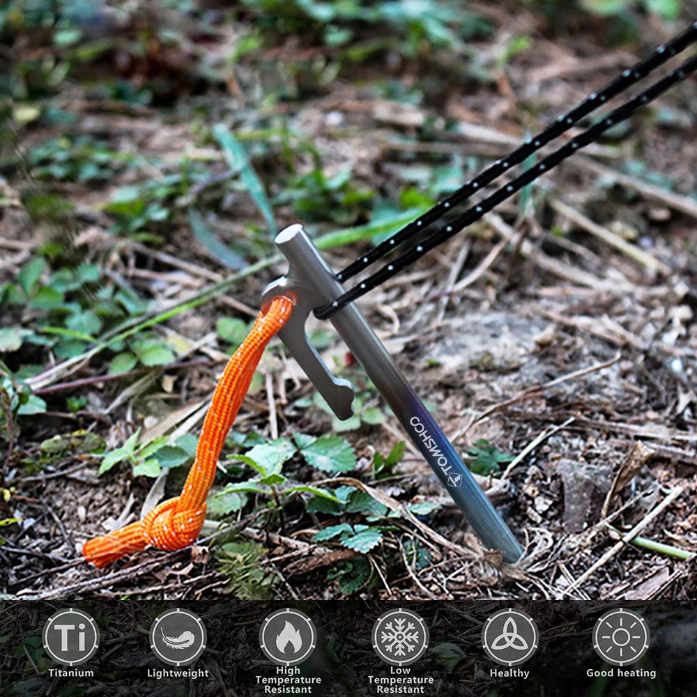 Titanium Alloy Tent Stake with Ground Plug Nail J312