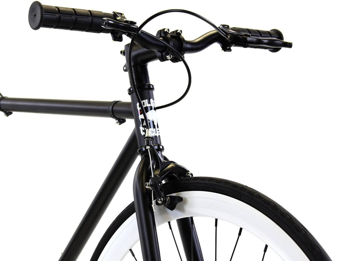 Matte Black White Single Speed City Bike H704964