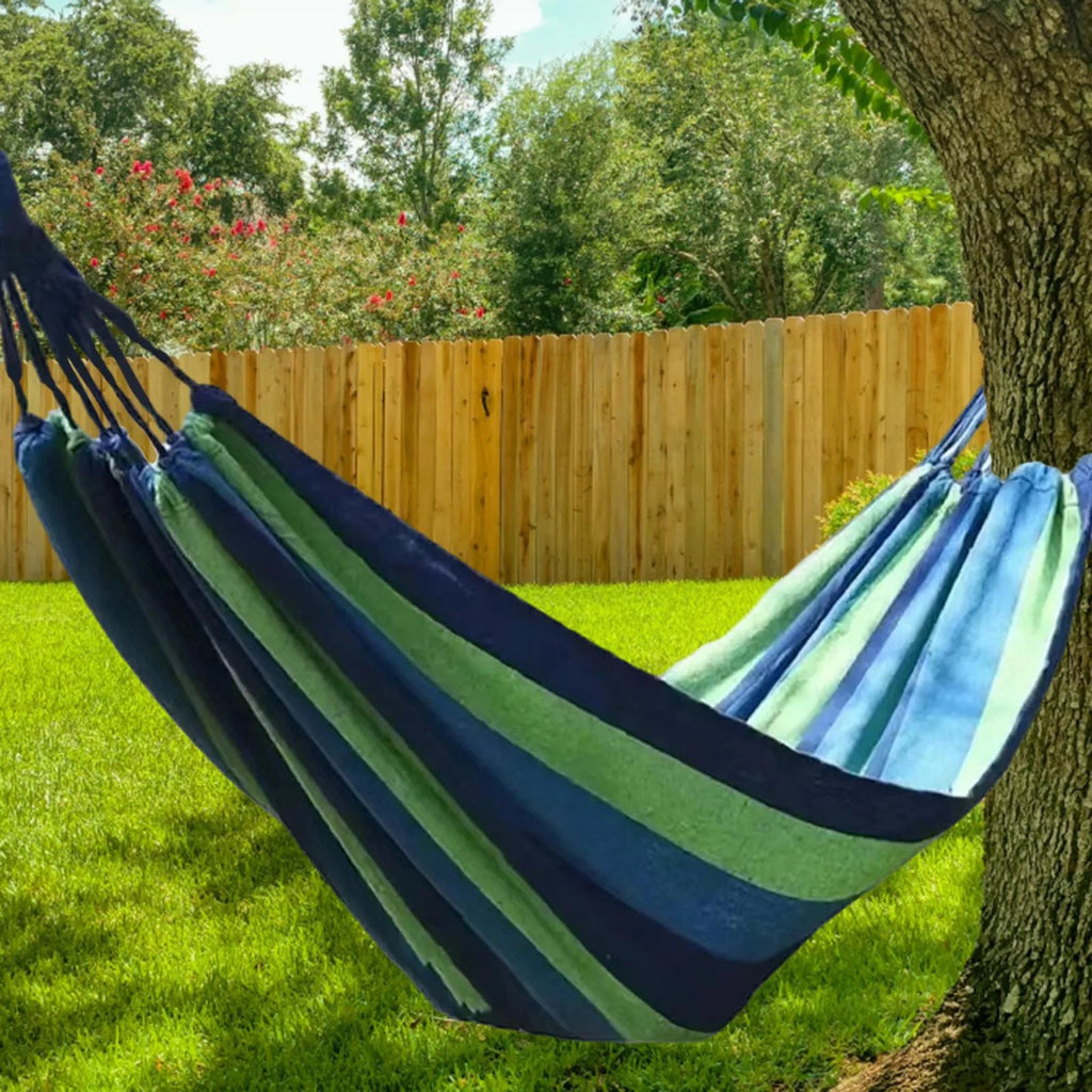 Blue Canvas Camping Hammock 190x80cm P9283