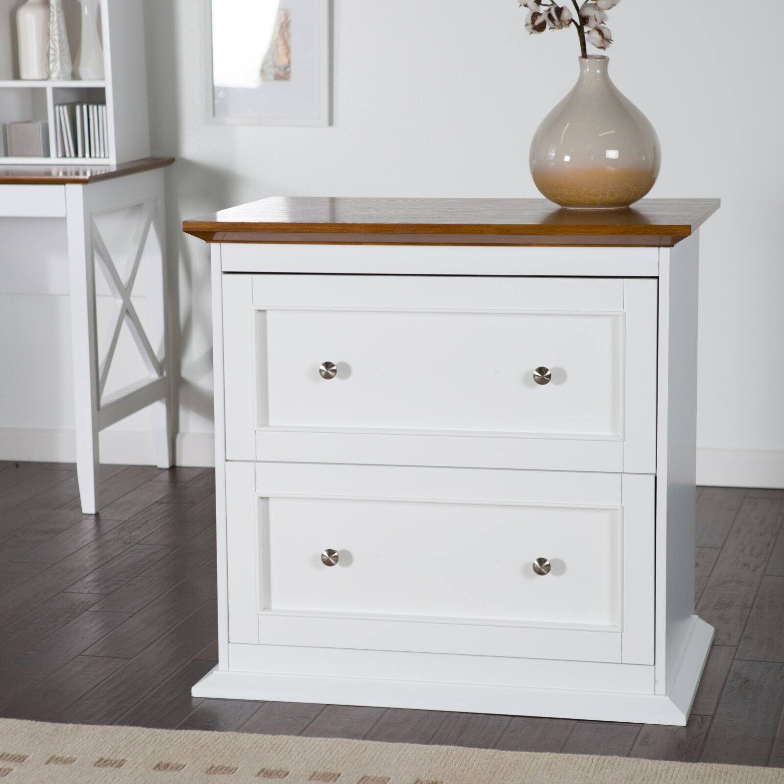 White Oak 2-Drawer Lateral Wood File Cabinet Y2395