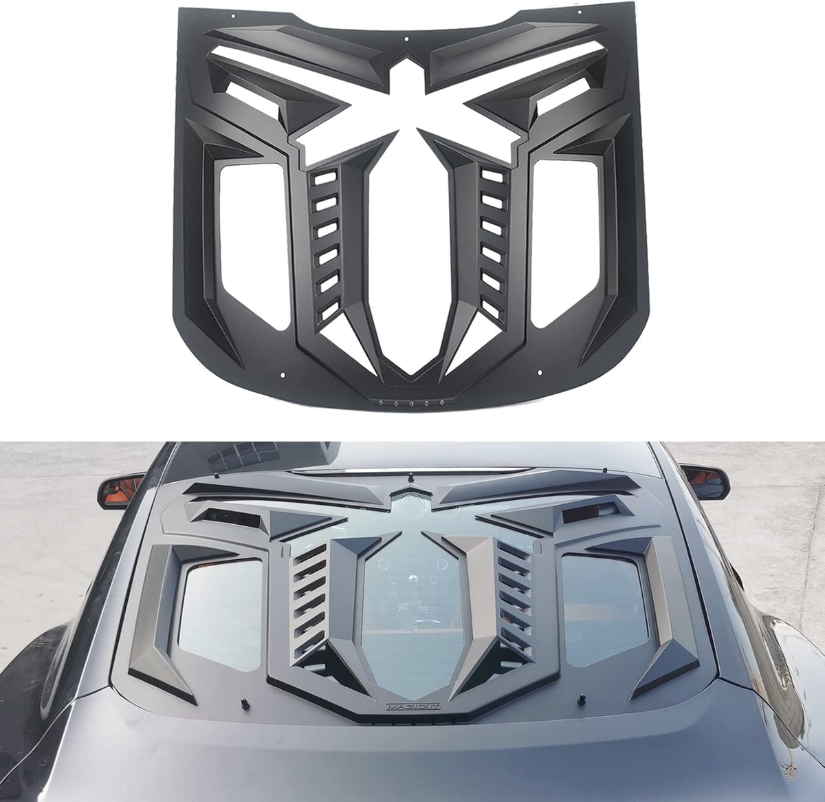 Rear Window Louvers ABS Material Matte Black M167606