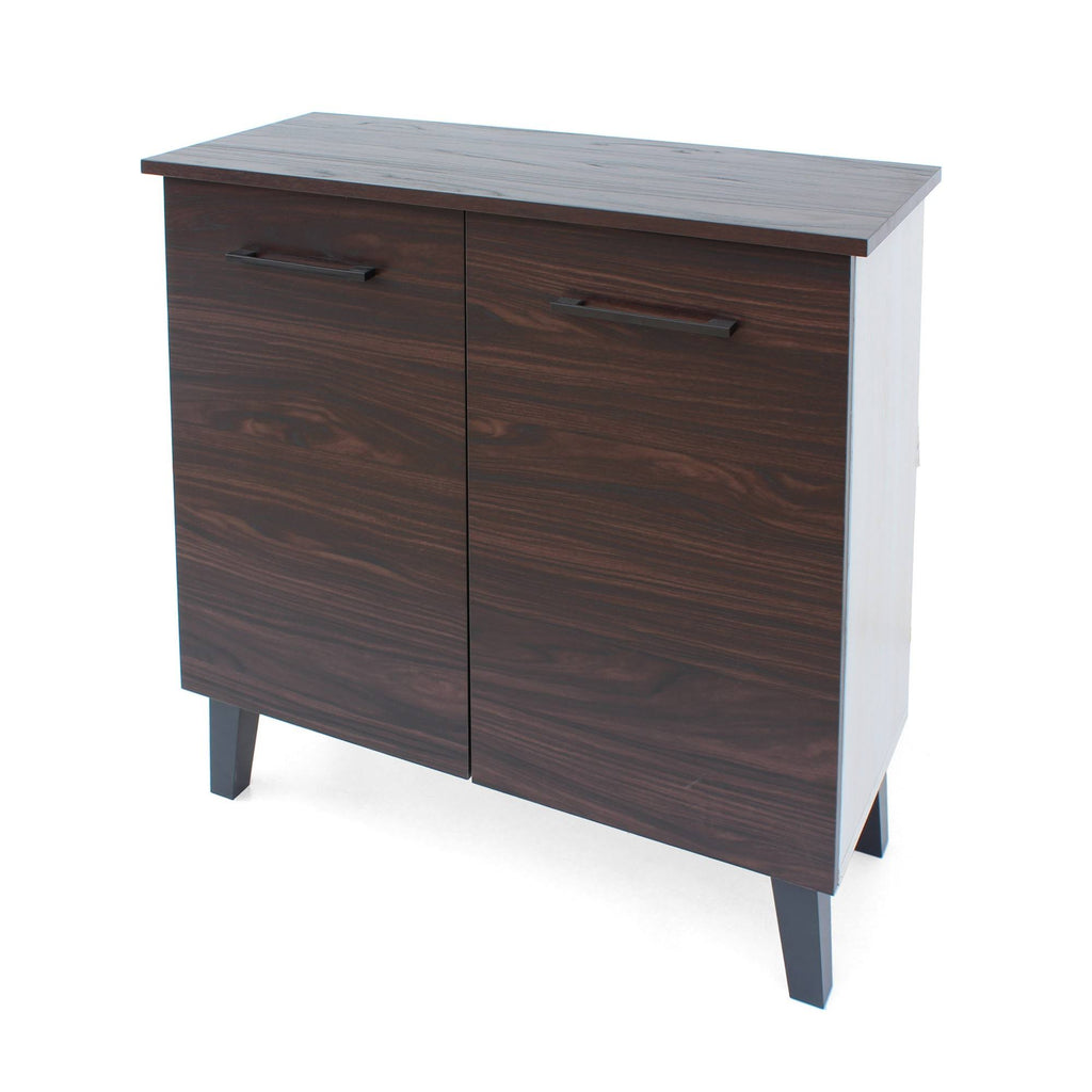 Walnut + Sonoma Oak 3-Shelf Faux Wood Cabinet L36760