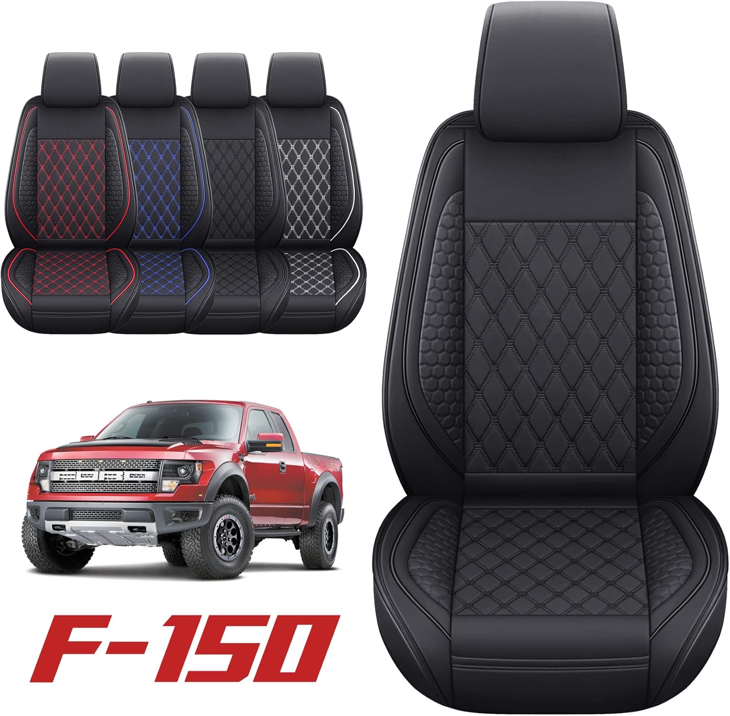 Black Waterproof Full Set Car Seat Covers for Ford F150 S2394