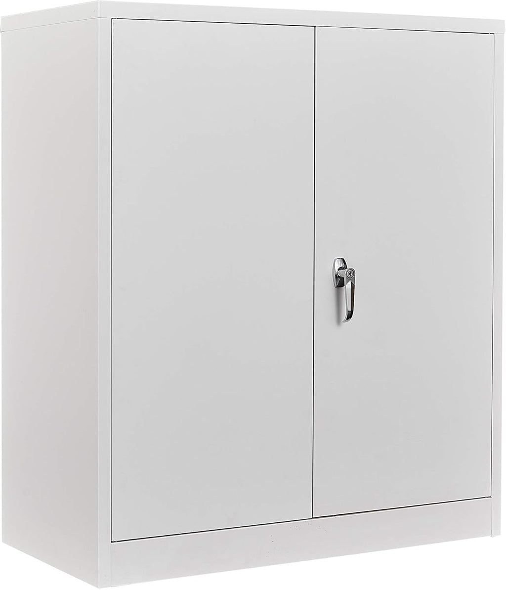 Black Steel Storage Cabinet with Locking Door and 4 Adjustable Shelves H17654