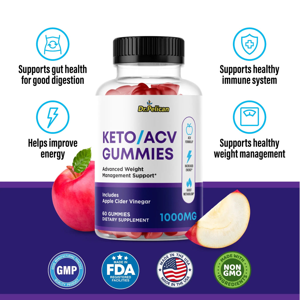 Keto ACV Gummies 1000MG 60 Gummies J6449
