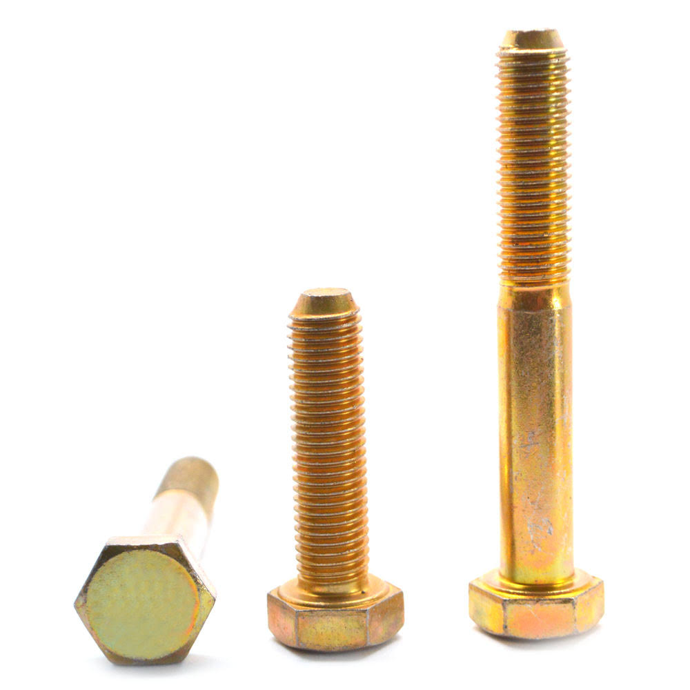 5/8x22-18 x 2 1/2x22 Fine Thread Grade 5 Hex Cap Screw Medium Carbon Steel Yellow Zinc Plated L37150