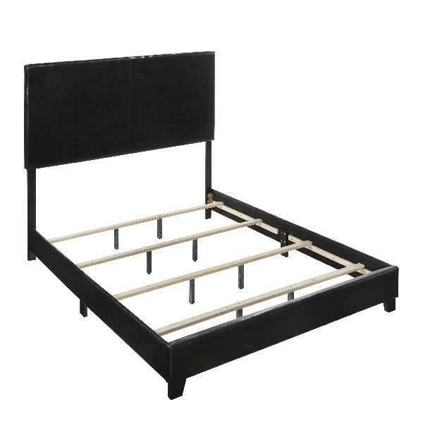 Black Faux Leather California King Bed J29322
