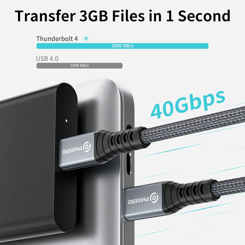 Thunderbolt 4 Full-Featured Cable, 2 Meter (6.6 ft), 40Gbps, 100W, 8K@60Hz, Pack of 2 M6990
