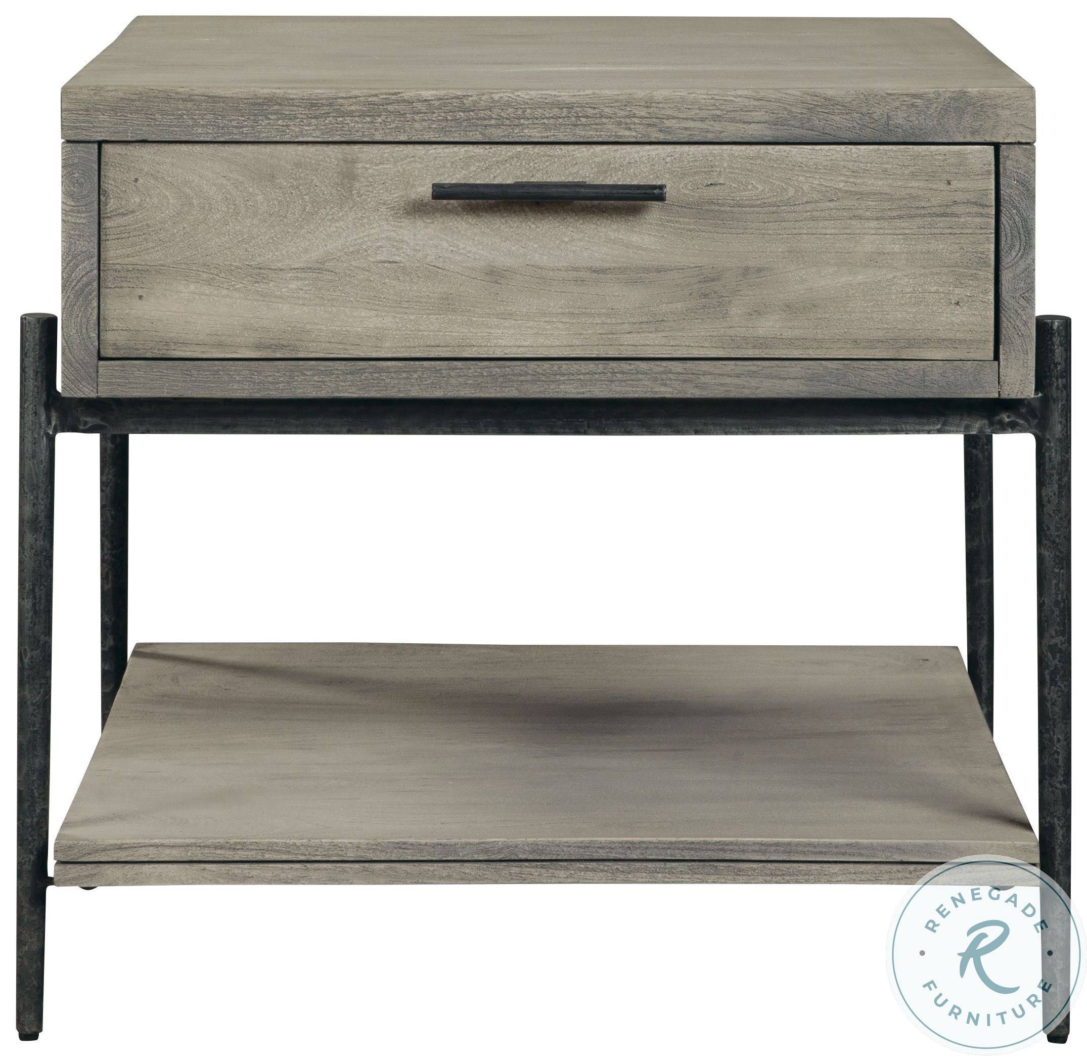 Gray End Table with Drawer L503023