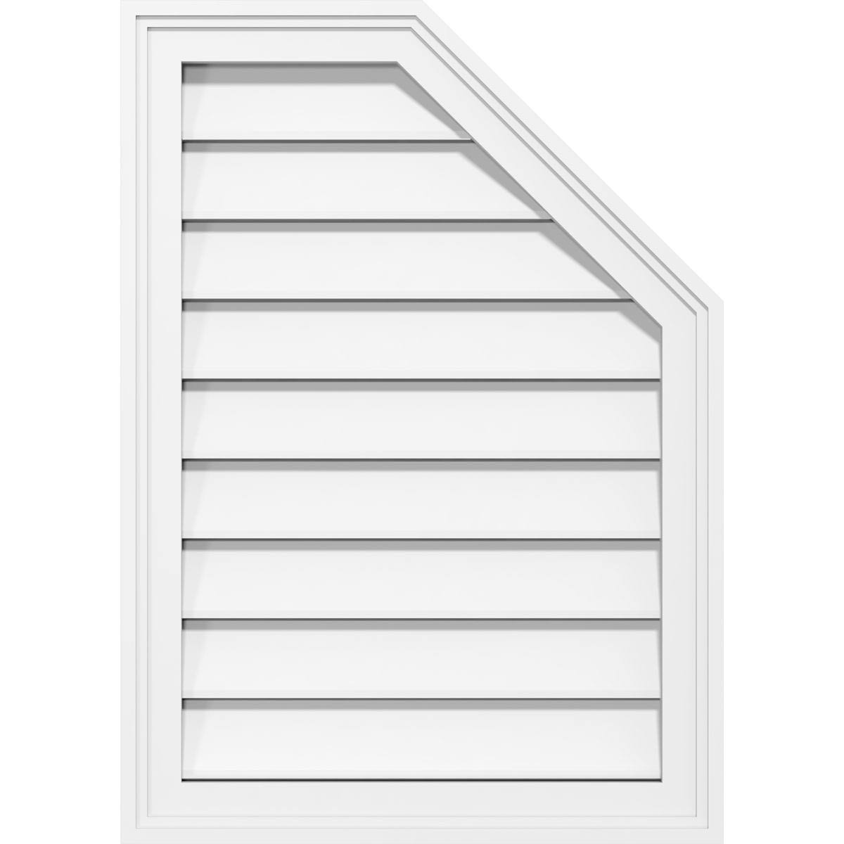 Half Octagon Top Right Surface Mount PVC Gable Vent T60343