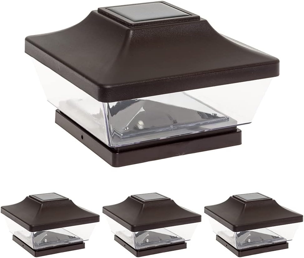 8 Pack Solar LED Post Cap Light with Post Adapter B1923