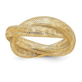 14k Gold Twisted Woven Mesh Stretch Ring Size 7.00 8mm Wide Z5120