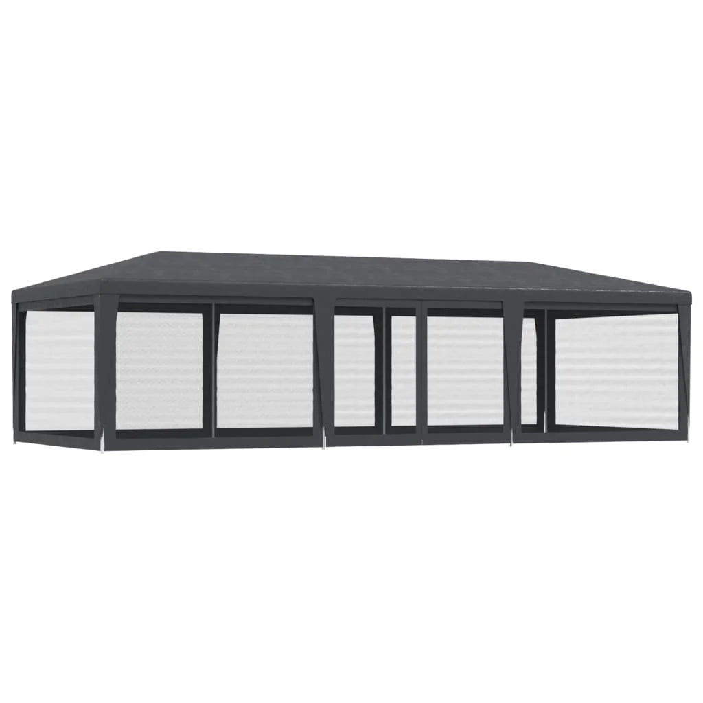 Party Tent with 8 Mesh Sidewalls Anthracite 29.5'x13.1' HDPE N462760