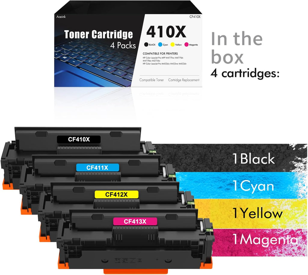 Compatible 4 Pack 410X Toner Cartridge R334