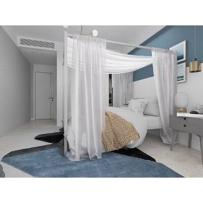 Silver Queen Canopy Platform Bed X533