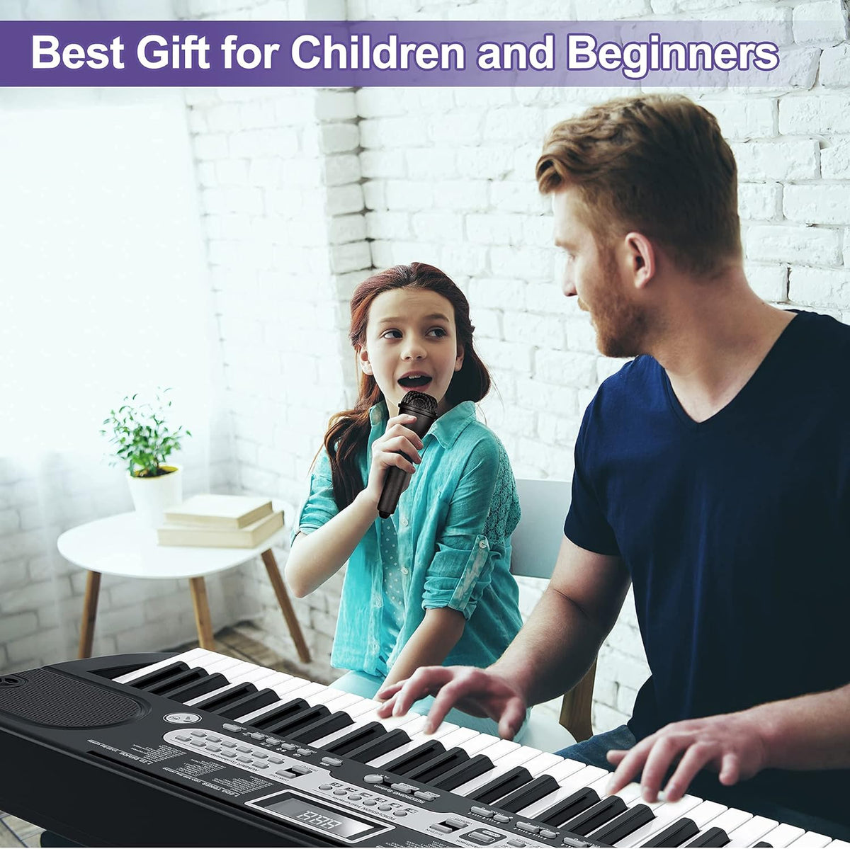 61-Key Portable Electric Keyboard Piano with LCD Display B305587