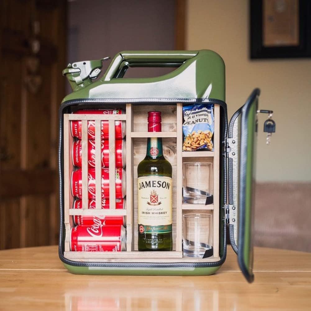 Army Green Jerry Can Mini Bar Set of 2 I4919
