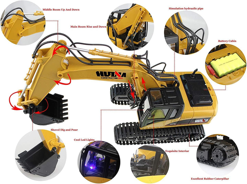 15 Channel RC Excavator Construction Vehicle Toy with Sound and Lights Z6372