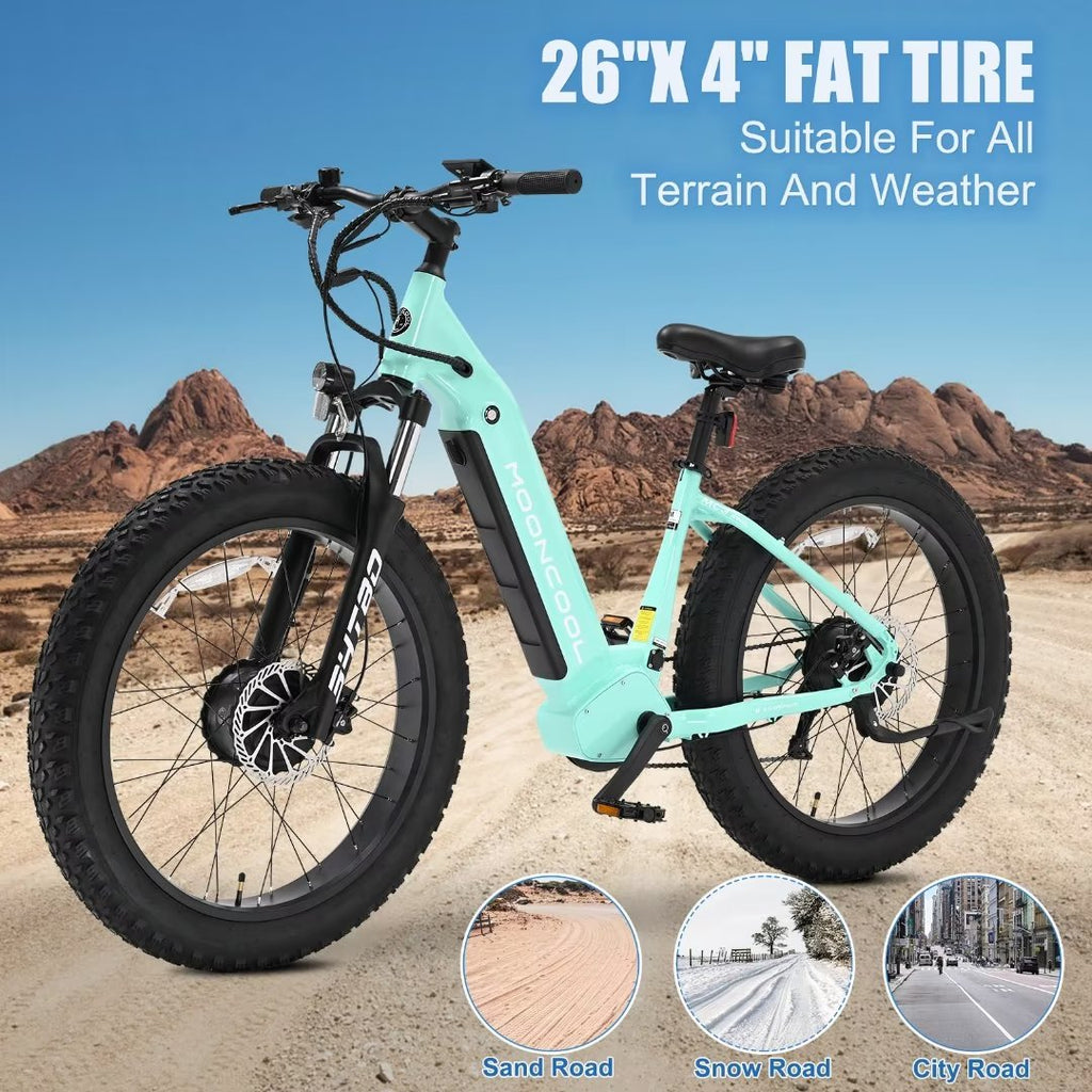 26" Fat Tire Electric Mountain Bike with Dual Motor Y2352