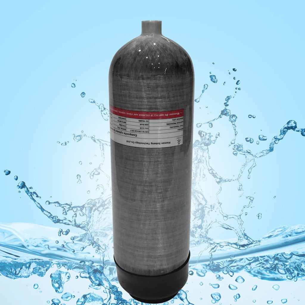 6.8L Carbon Fiber Paintball HPA Air Tank with Dual Gauge Valve T11210