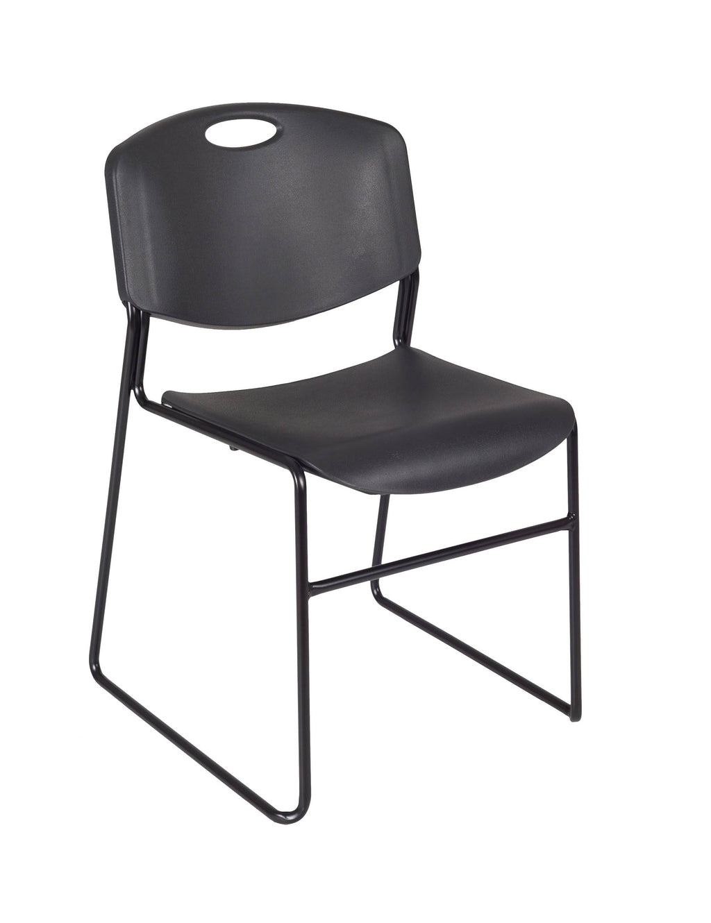 Cherry Training Table with 2 Black Stack Chairs Q3743