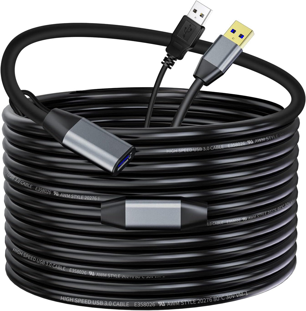 USB Extension Cable 100ft, USB 2.0 Type A Male to Female Active Repeater Cable, 480 Mbps B880
