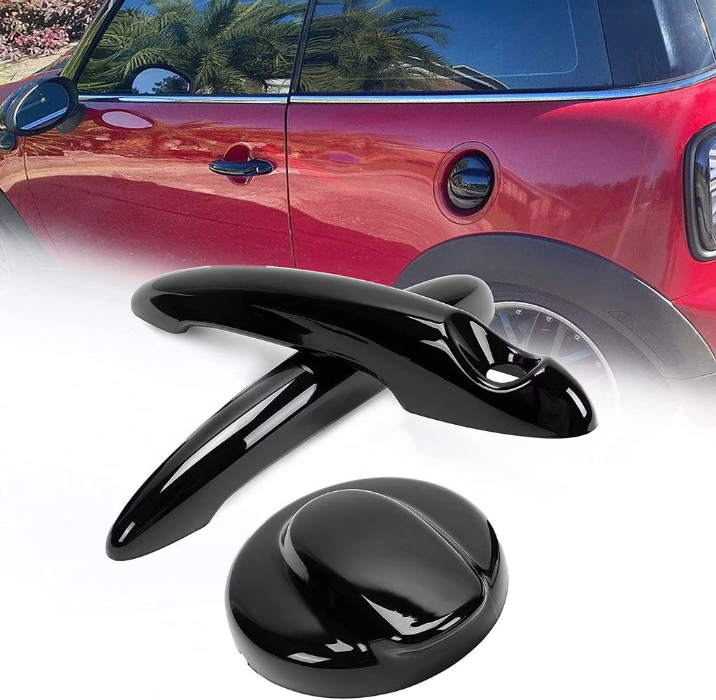 Black Gas Cap and Door Handle Cover for BMW MINI Cooper S Hatchback S513