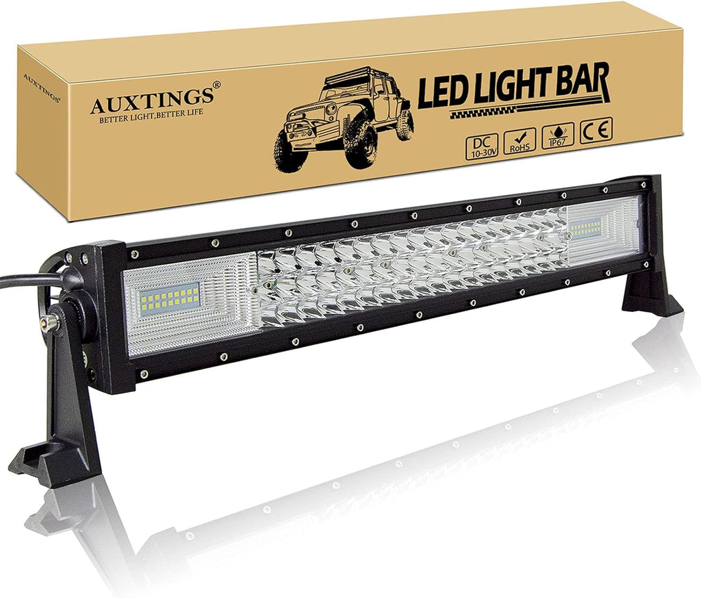 22 inch 7D 324W Triple Row LED Light Bar Spot Flood Combo Beam Waterproof 20000LM Pack of 2 L98461