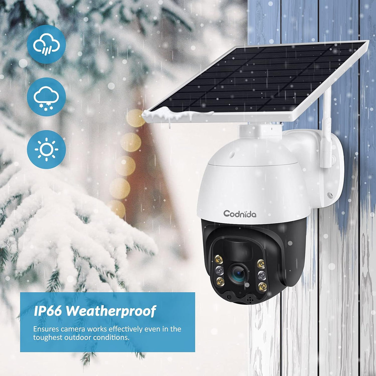 Wireless WiFi Solar Battery Powered Security Camera, 1080P HD, 360° View L970957
