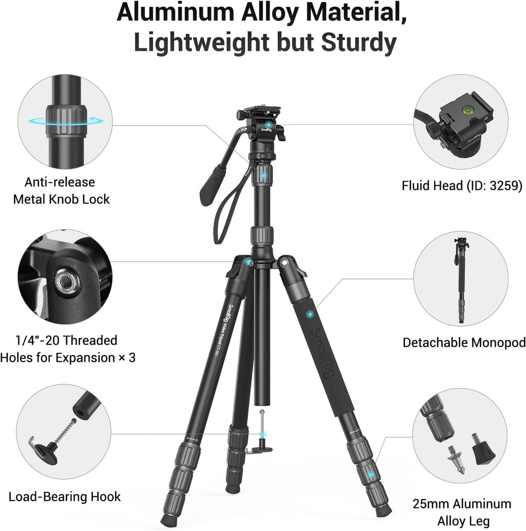 71" Aluminum Video Tripod with Fluid Head R627
