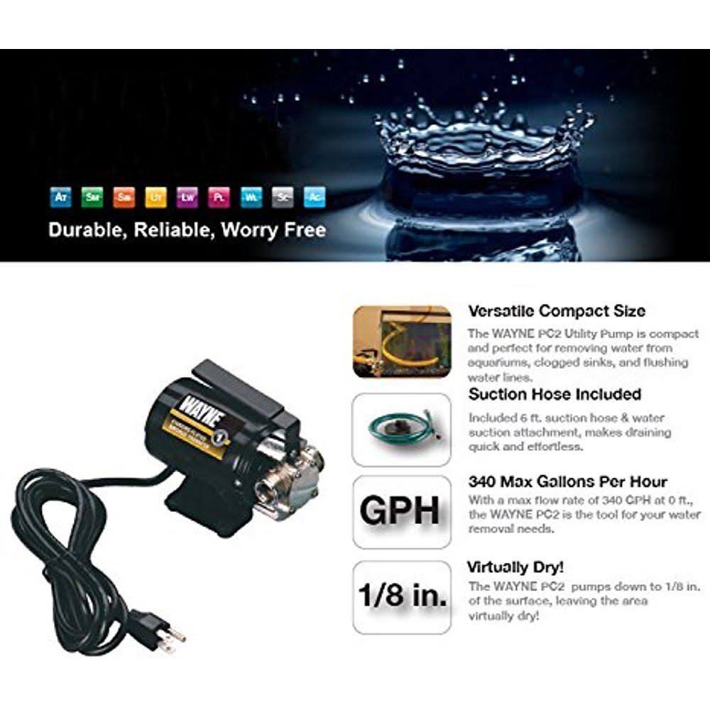 Black Portable Transfer Water Pump with Suction Hose and Attachment M15627