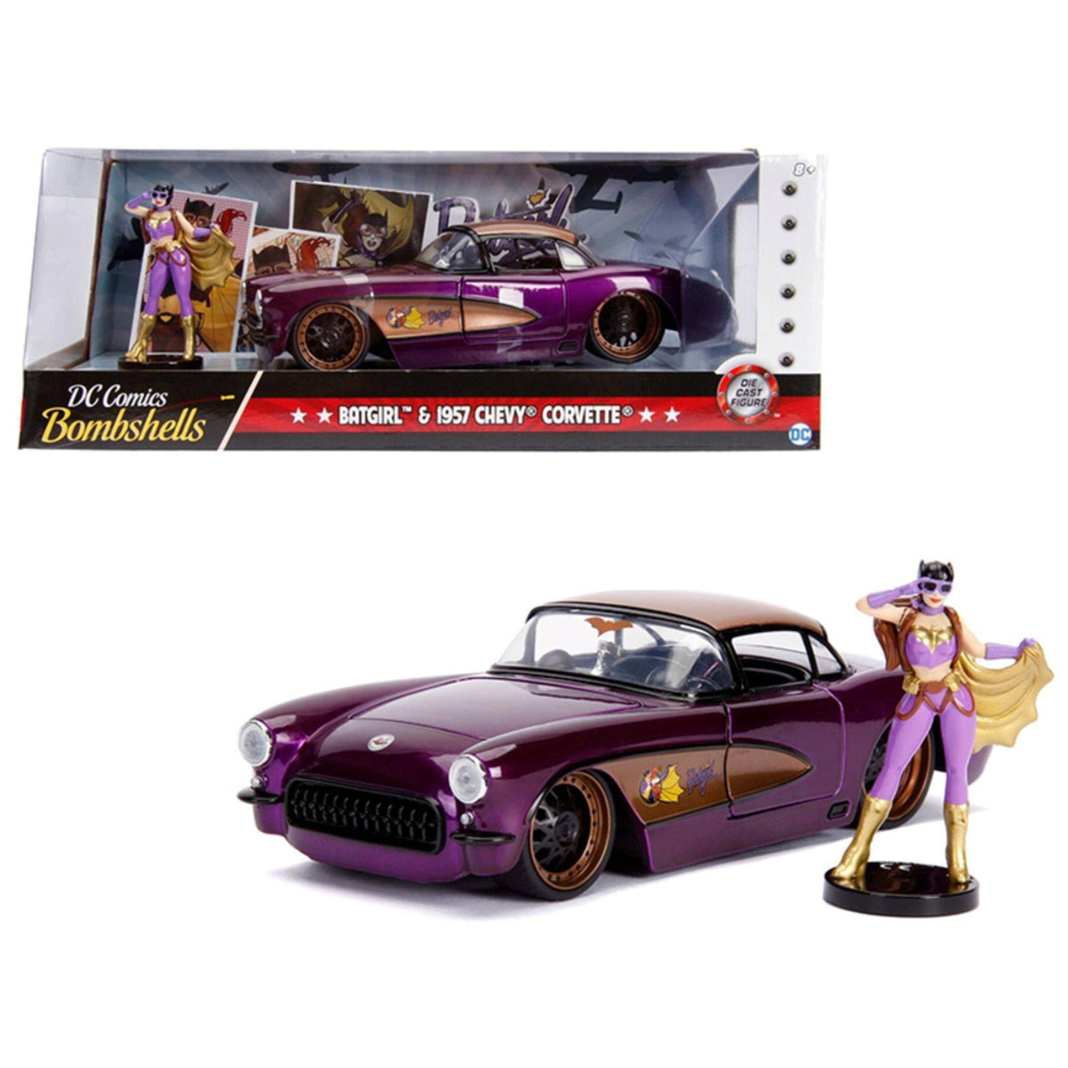 Purple Diecast Corvette with Batgirl Figure D1470