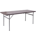 Dark Gray Plastic Folding Table with Carrying Handle Y46433