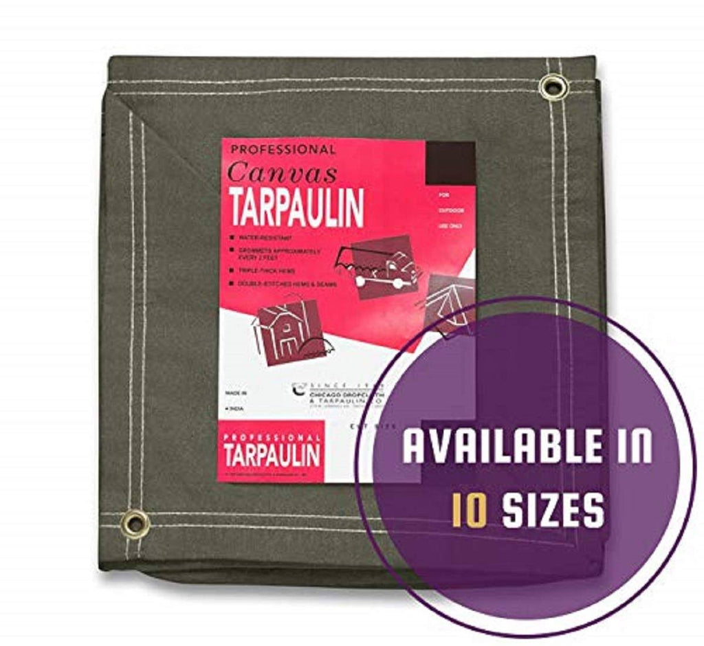 Olive Drab Canvas Tarpaulin 8 by 10 Feet I855457