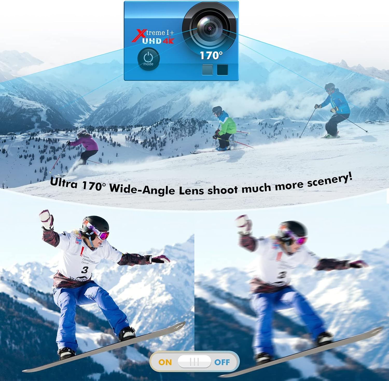 4K 16MP Waterproof Action Camera with Remote and 2 Batteries R332967