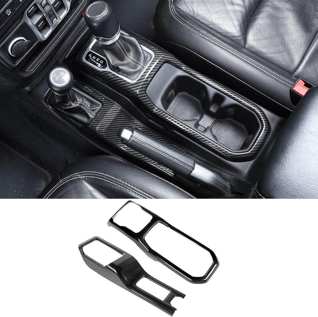 Carbon Fiber Gear Shift Panel Cover for Jeep Wrangler JL Pack of 2 N72721