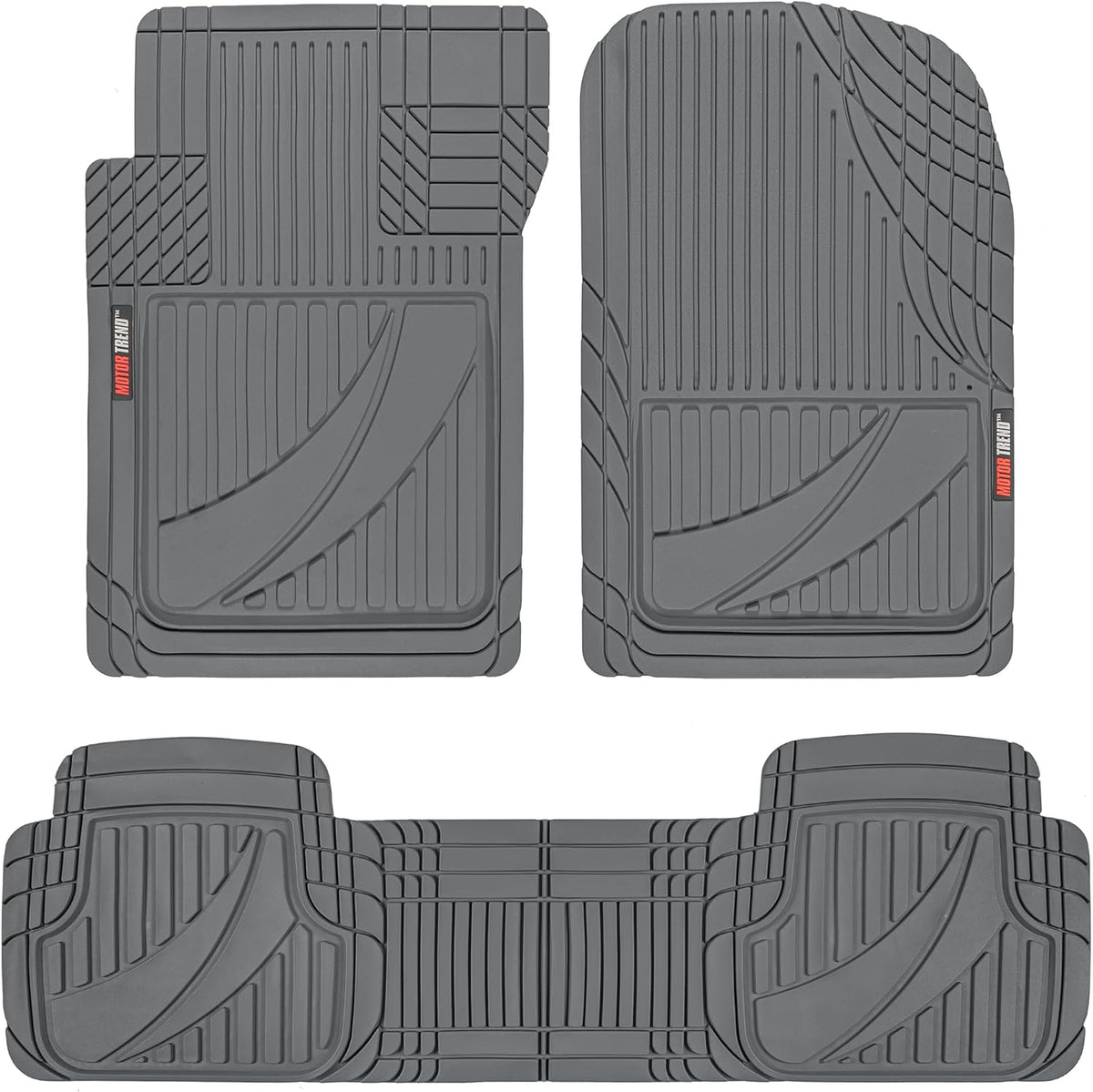 Black Rubber Car Floor Mats 3 Piece All Weather Automotive Liners Z794443