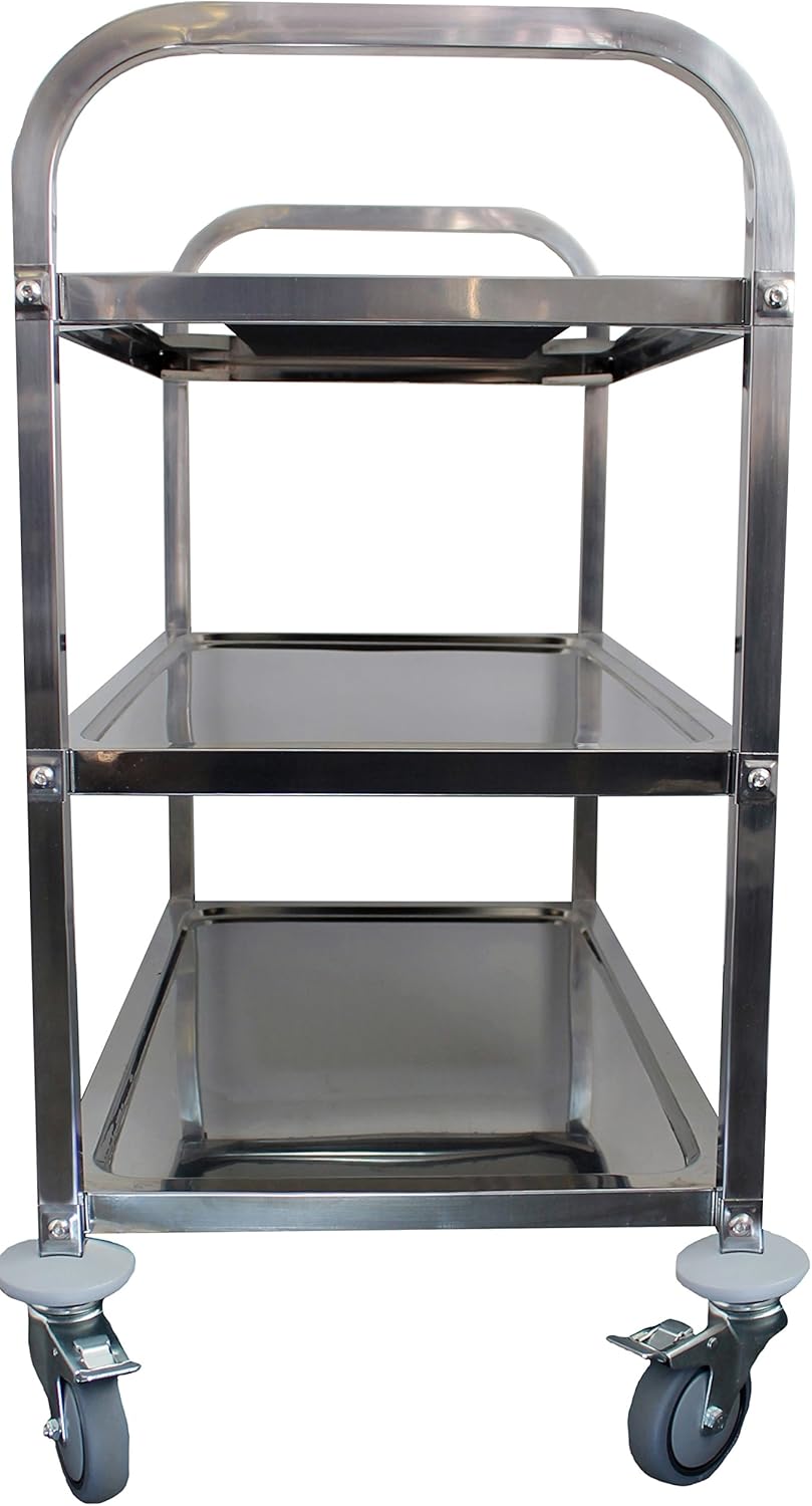 Stainless Steel 3 Shelf Heavy Duty Utility Cart on Wheels X988782