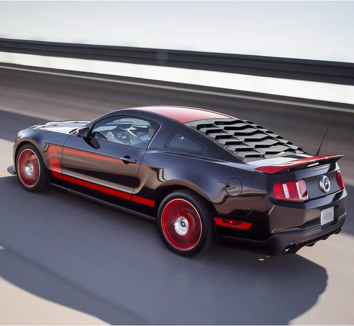 Rear Window Louver Windshield Sun Shade Cover (ABS Matte Black) F104292