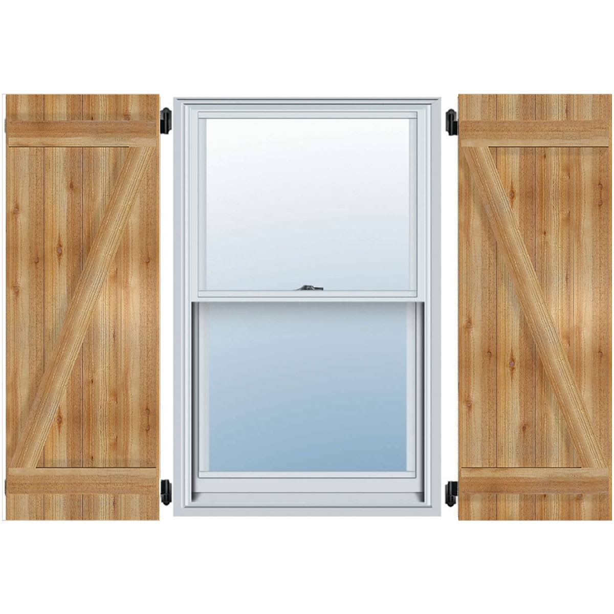 Rough Sawn Western Red Cedar Board-n-Batten Shutters with Z-Bar V611575