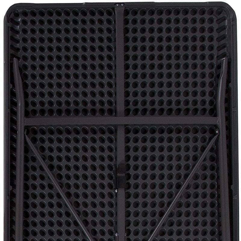 Dark Gray Plastic Folding Table with Carrying Handle Y46433