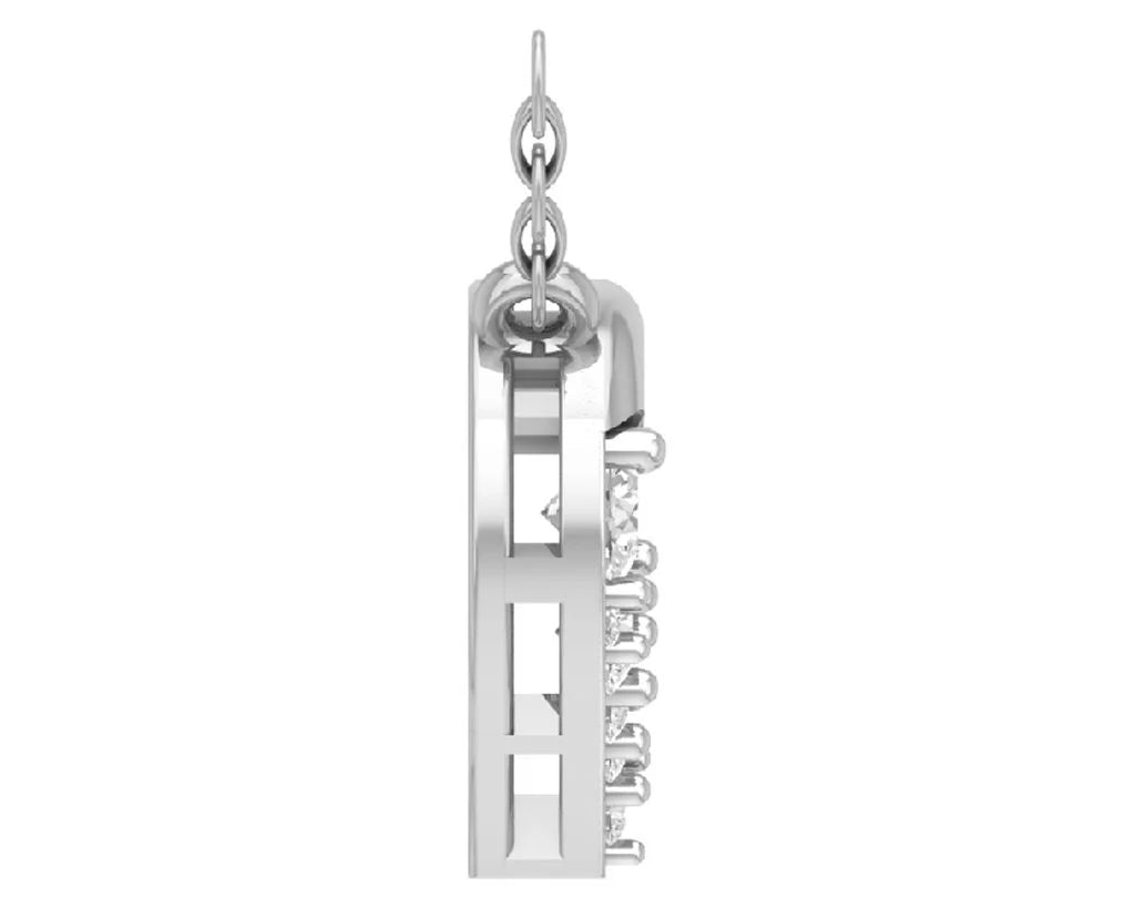 14K White Gold Diamond Heart Pendant Necklace with Sterling Silver Chain, 18" F5346